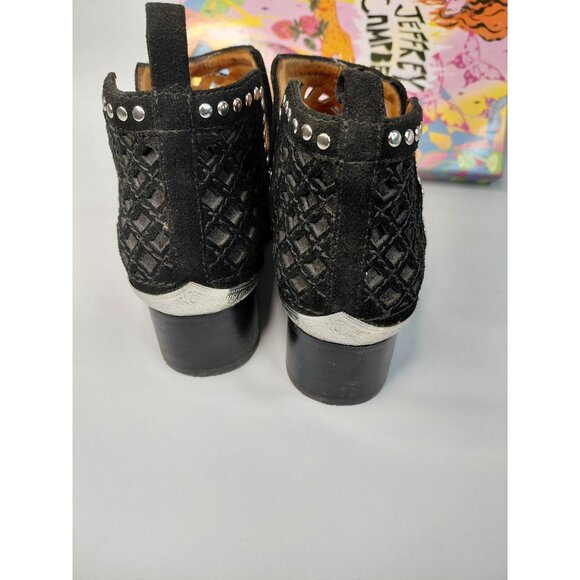 Jeffrey Campbell Womens Black Suede Cutout Western Ankle Boots Size 7M - Picture 6 of 12